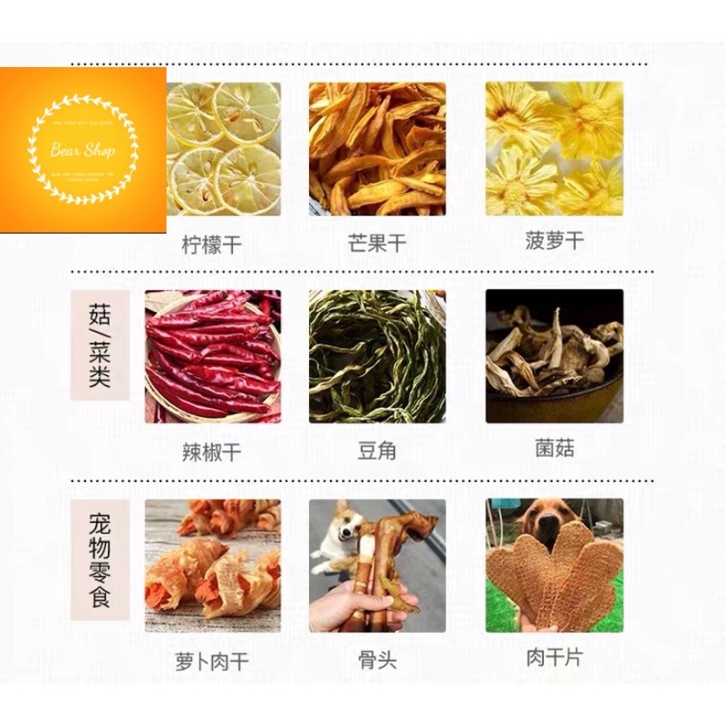 Máy sấy hoa,củ,quả và thực phẩm hãng SEPTREE 100% inox 304, 5-8 tầng sấy