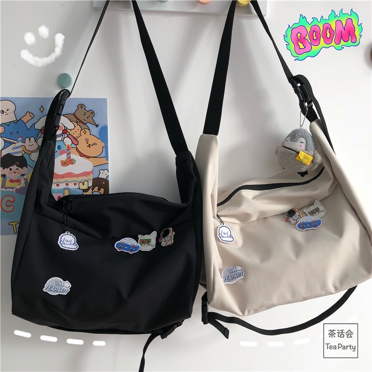 Túi đeo chéo vải thời trang unisex , túi vải mang đi học , đi chơi phong cách hàn quốc TV028