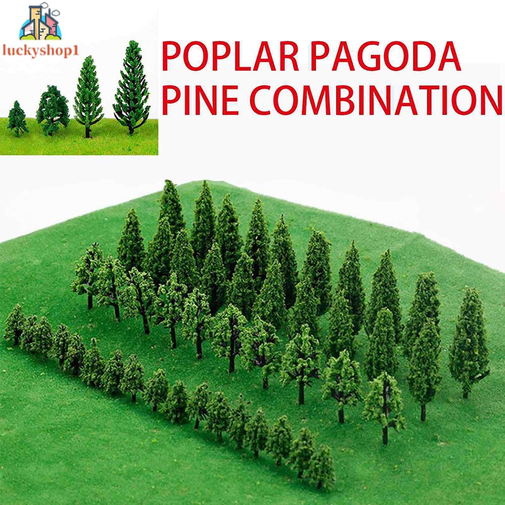 Bộ 50 Mô Hình Cây Trang Trí Phong Cảnh Diorama 100% Chất Lượng Cao DIY