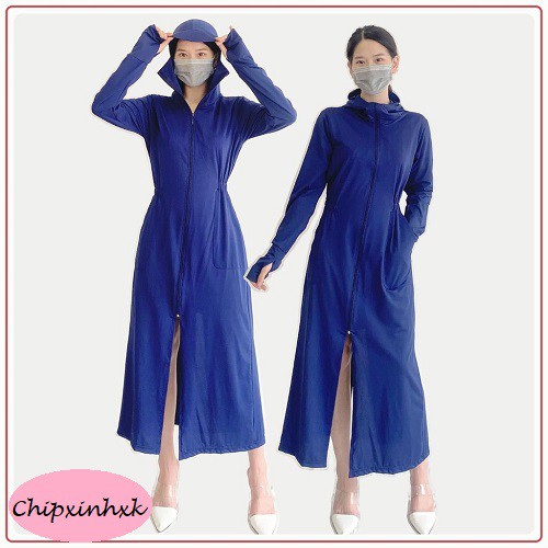 Áo choàng nắng CHIPXINHXK chất thông hơi chun eo  thoáng mát cho bạn nữ _ ngăn chặn tia UV
