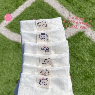 Tất Chân Tem Gấu, Vớ Hàn Quốc Tag Bear Dễ Thương