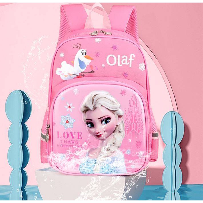 Ba Lô Đi Học Cỡ Lớn Thoáng Khí In Họa Tiết Công Chúa Elsa Thời Trang Đa Năng Cho Bé