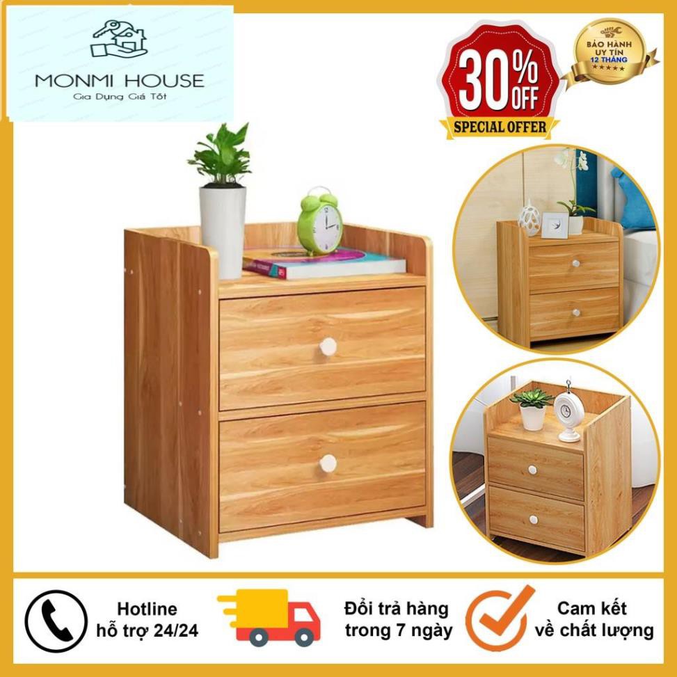 Hộc Tủ Đầu Giường, Kệ Tủ Đầu Giường Gỗ Ép MDF 2 Ngăn Kéo, Nhỏ Gọn Siêu Tiện Dụng Cho Căn Phòng Của Bạn