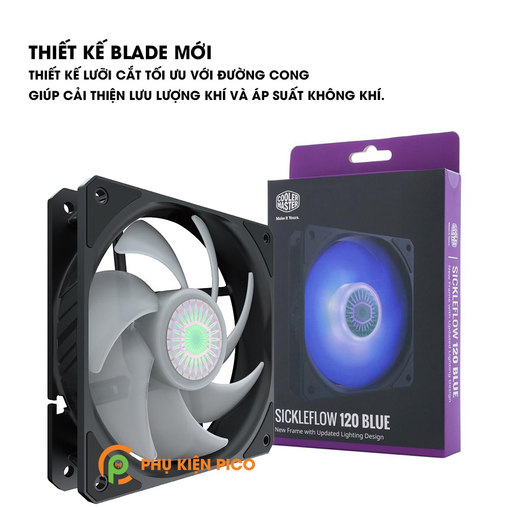 Quạt tản nhiệt case máy tính Cooler Master SickleFlow 120 White, Red, Blue - Quạt SickleFlow 12cm