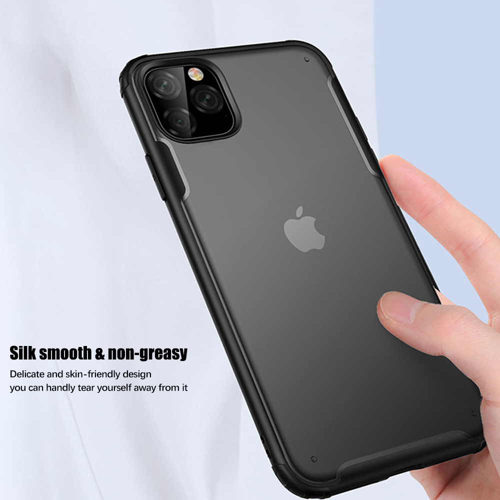 Ốp điện thoại cứng siêu mỏng màu trong mờ cho Apple iPhone 11 Pro Max iPhone 7 8 Plus iPhone SE 2020 XR XS Max