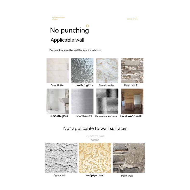 Giá Phơi Đồ Gắn Tường Vô Hình Không Cần Khoan Tiện Dụng Cho Nhà Tắm / Nhà Vệ Sinh