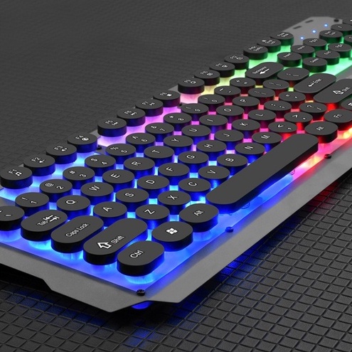 Bàn phím game thủ phím tròn Divipard GK-40 Punk Metal LED Rainbow