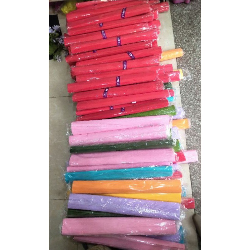 Giấy nhún/ Giấy nhăn làm hoa handmade
