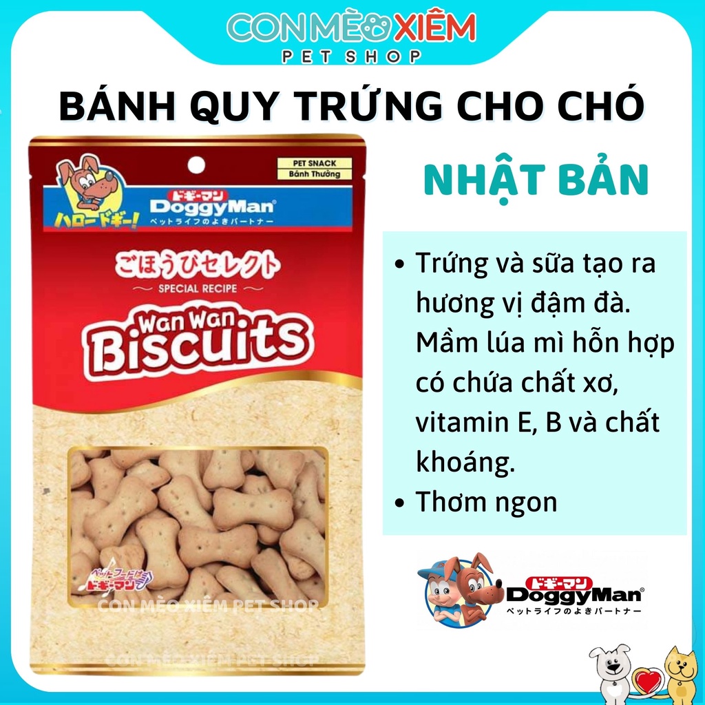 Bánh thưởng cho chó quy trứng Doggyman 100g 500g, snack vặt huấn luyện cún Con Mèo Xiêm