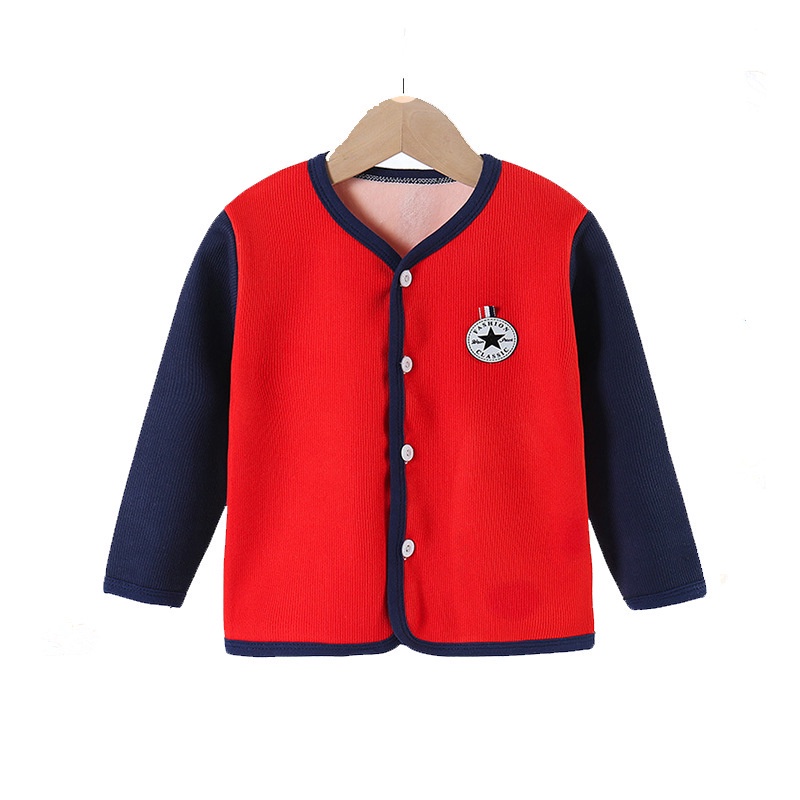 Áo khoác cardigan tay dài vải nhung 65-115cm thời trang thu đông cho bé