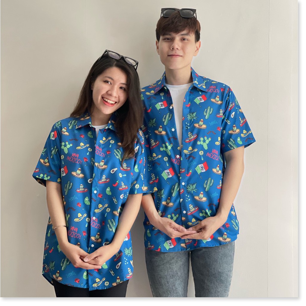 ÁO SƠ MI NAM NỮ, THIẾT KẾ HỌA TIẾT SIÊU NGẦU,CHẤT LIỆU VÃI THOÁNG MÁT  THỜI TRANG KME.STORE