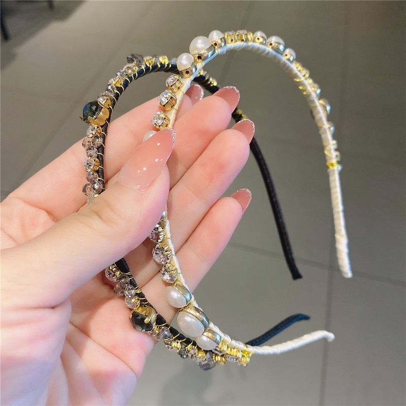 Băng Đô Mỏng Đính Ngọc Trai Phong Cách Hàn Quốc Cho Nữ