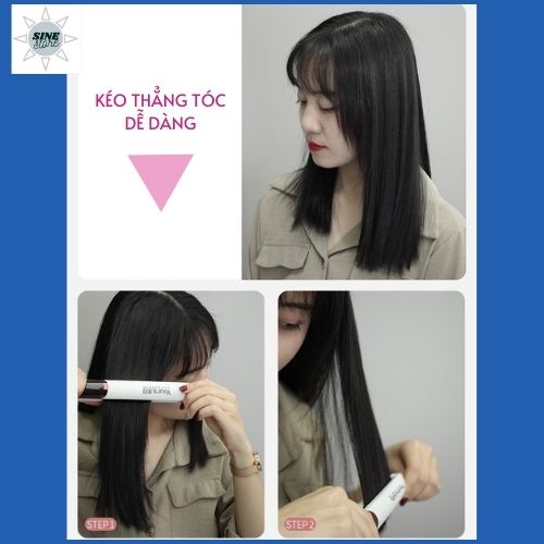 Máy ép duỗi tóc, là tóc, uốn xoăn tóc cao cấp - Máy làm tóc 2 trong 1