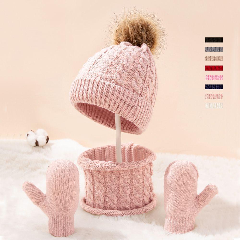 SUSANS Set Mũ + Găng Tay + Găng Tay Giữ Ấm Mùa Đông