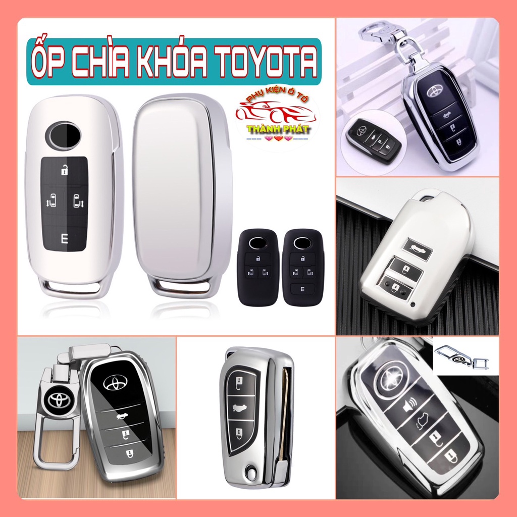 Bao ốp bọc chìa khóa xe Toyota Cross, Camry, Fortuner, Hilux, Vios, Altis, Rush, Wigo kèm móc