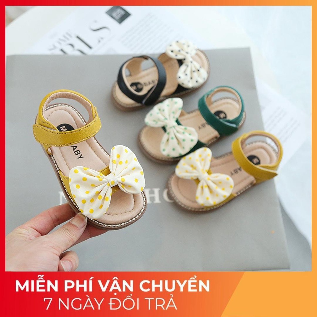 Dép sandal Nơ chấm bi Cute V562 Quảng Châu cao cấp cho bé sz 21 đến 30