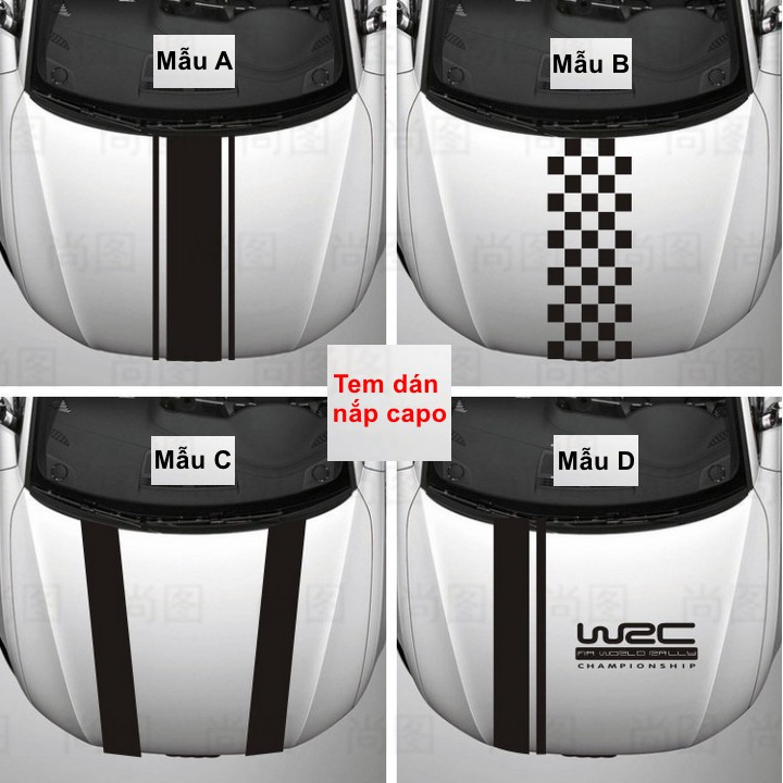Decan dán Capo Xe Hơi WRC Trang Trí Xe Đẹp Và Cá Tính