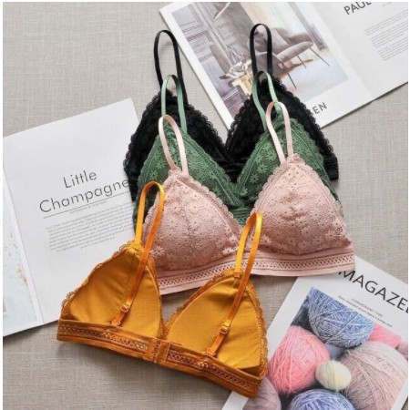 ÁO LÓT-Bra ren hoa cúc không gọng có đệm Cao cấp 7338