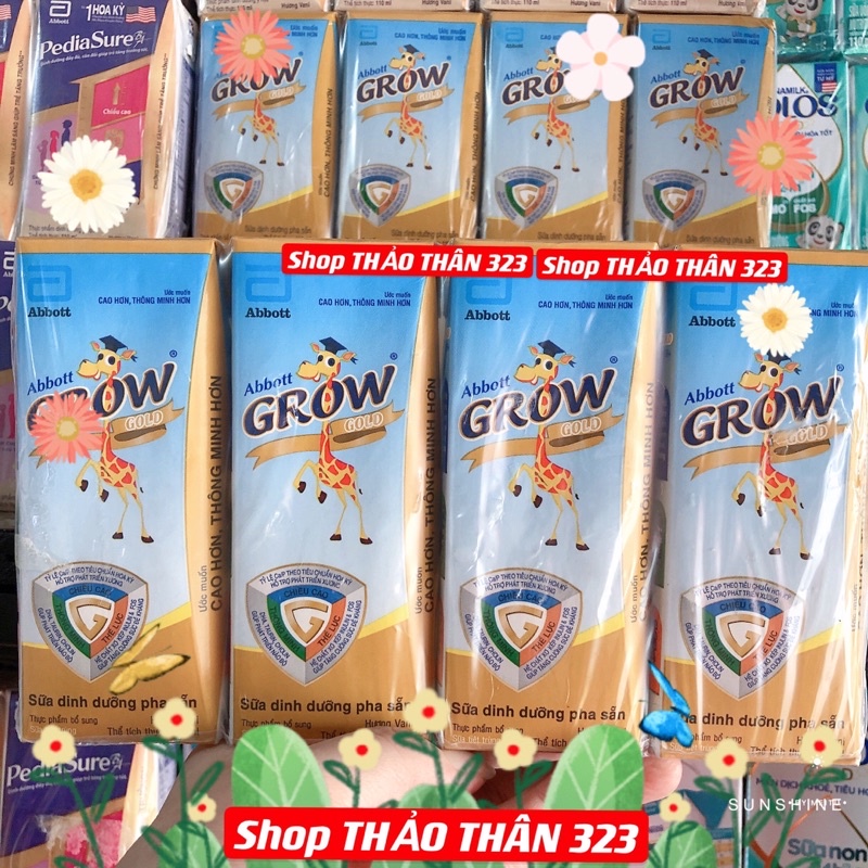 RẺ QUÁ (1lốcx 4hộp) Sữa Dinh Dưỡng Pha Sẵn Abbott Grow Gold 110, 180ml