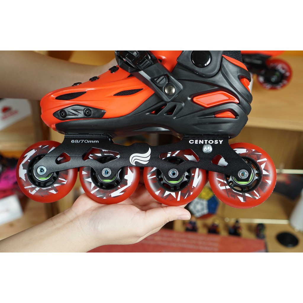 Giày Patin Centosy Kid Pro 2 Đỏ Đen Tặng kèm bảo hộ tay chân+túi chuyên dụng+Mũ patin cao cấp+Khóa học trải nghiệm