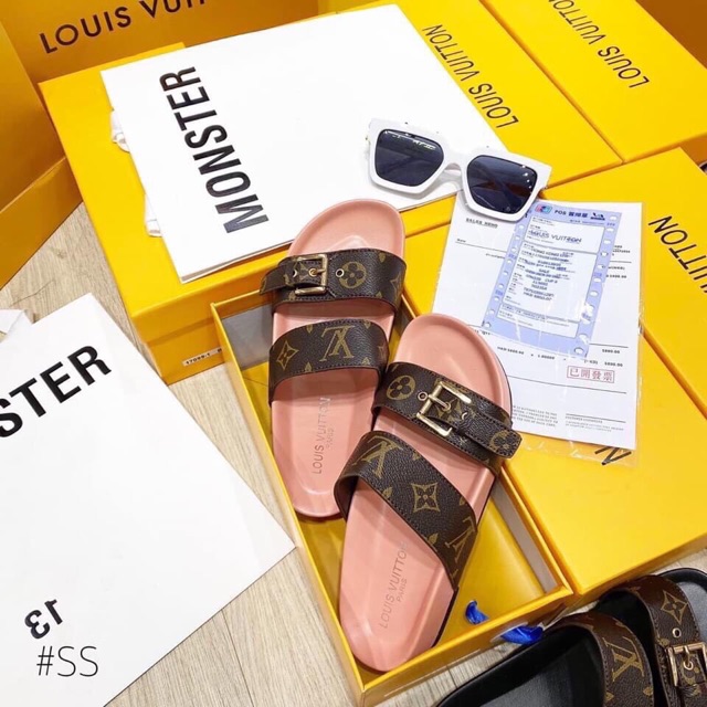 Dép hai quai hoa văn chìm spsl fullbox bill túi giấy