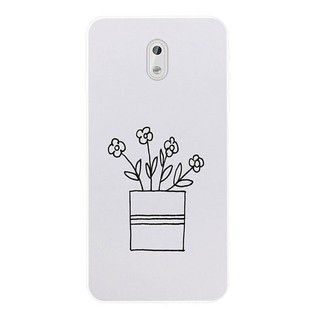 Ốp điện thoại họa tiết chậu hoa trắng đen đơn giản cho Nokia 3 3.1 X6 5 5.1 6.1 6 7 8 3310 2G 2018 Plus