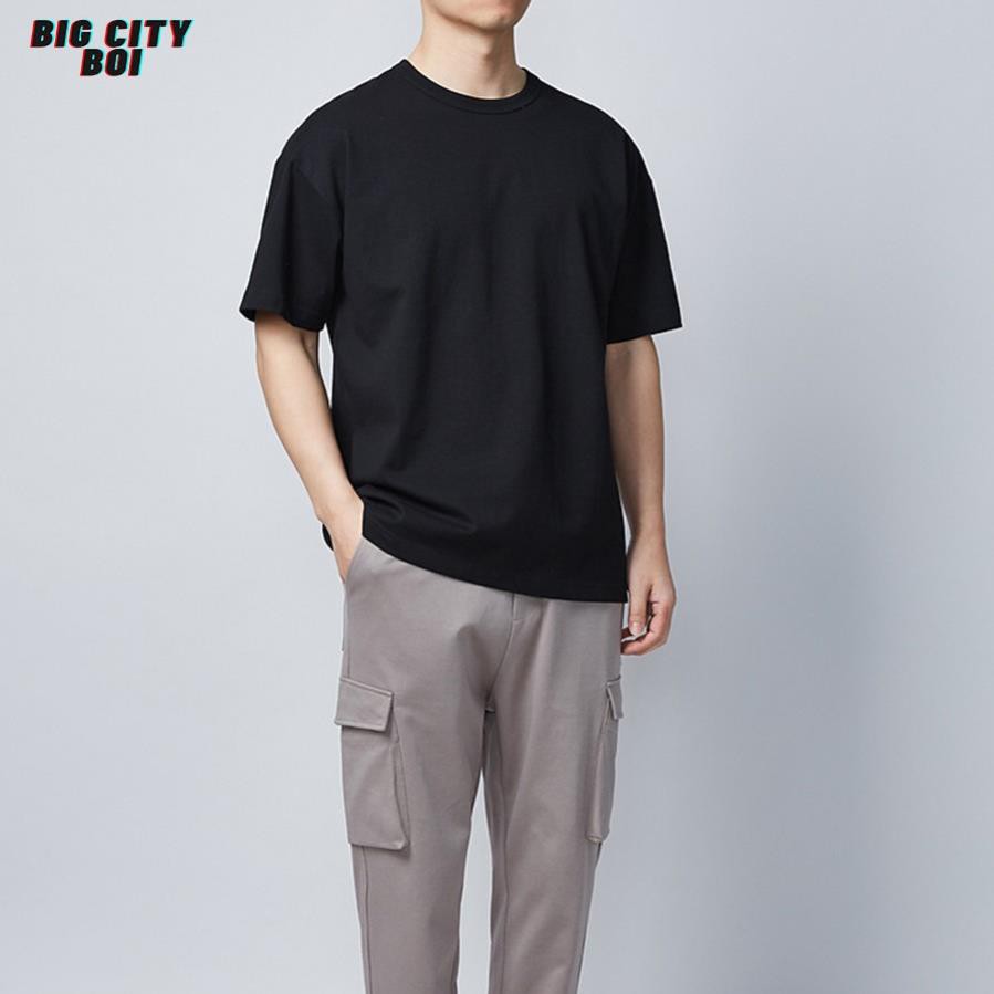 Áo thun unisex trơn tay ngắn,cổ tròn dáng unisex tay ngắn Basic Tee phông trơn-Big City Boi [Shop mới bán hòa vốn] ❗️