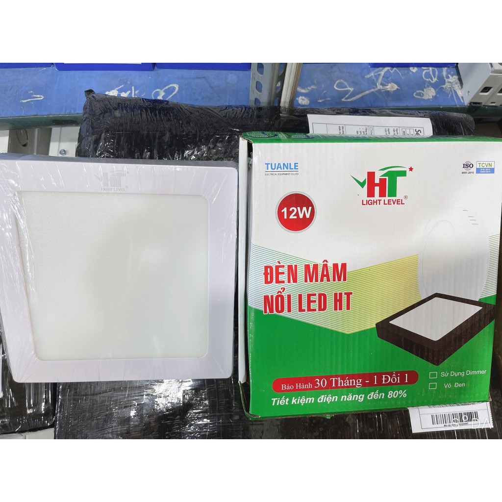Đèn Led Mâm Nổi Tròn/Vuông HT 6W 12W 18W 24W Sáng Trắng/Vàng Tiết Kiệm Điện.