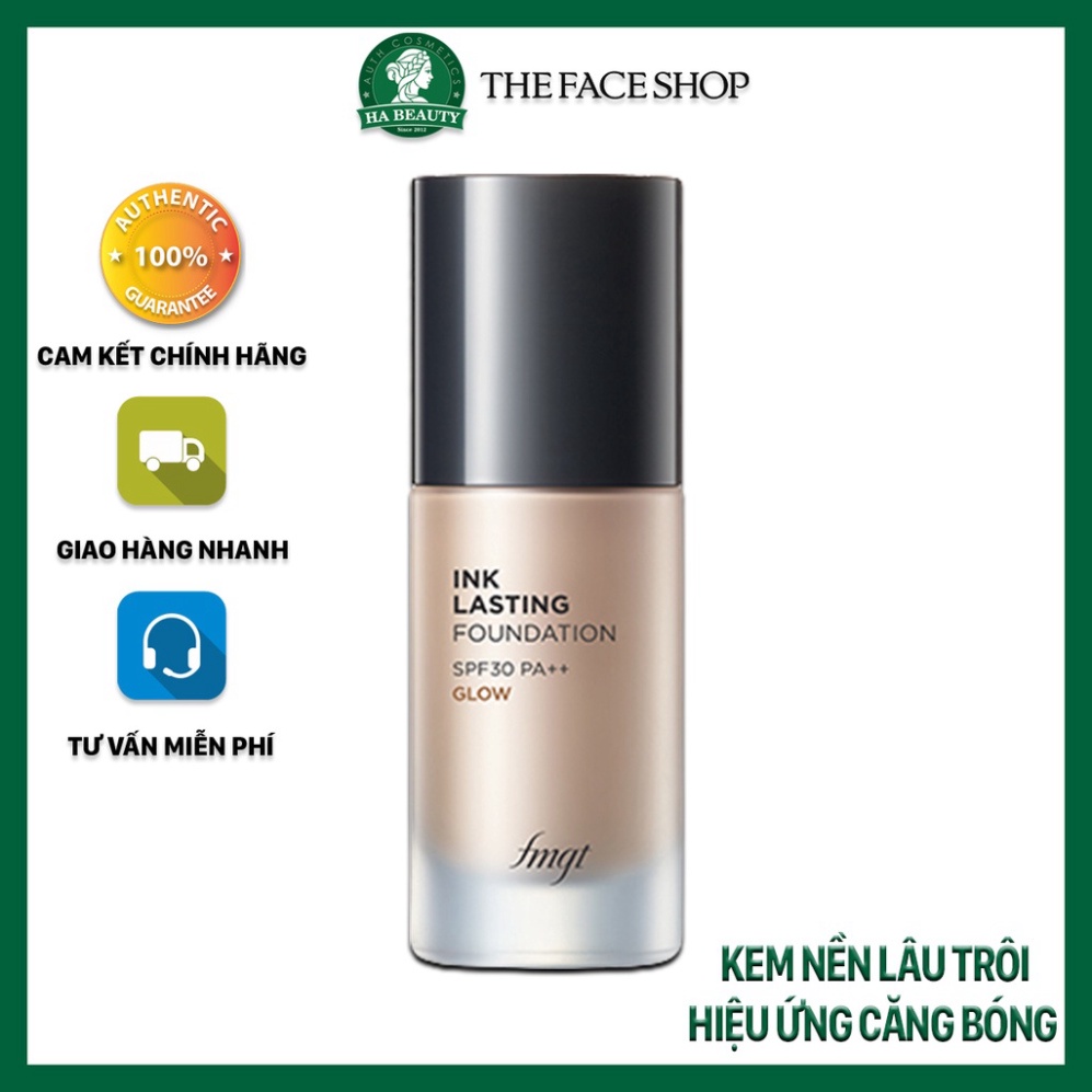 Kem nền che khuyết điểm hiệu ứng căng bóng lâu trôi The Face Shop Ink Lasting Foundation Glow SPF30 PA++ 30ml