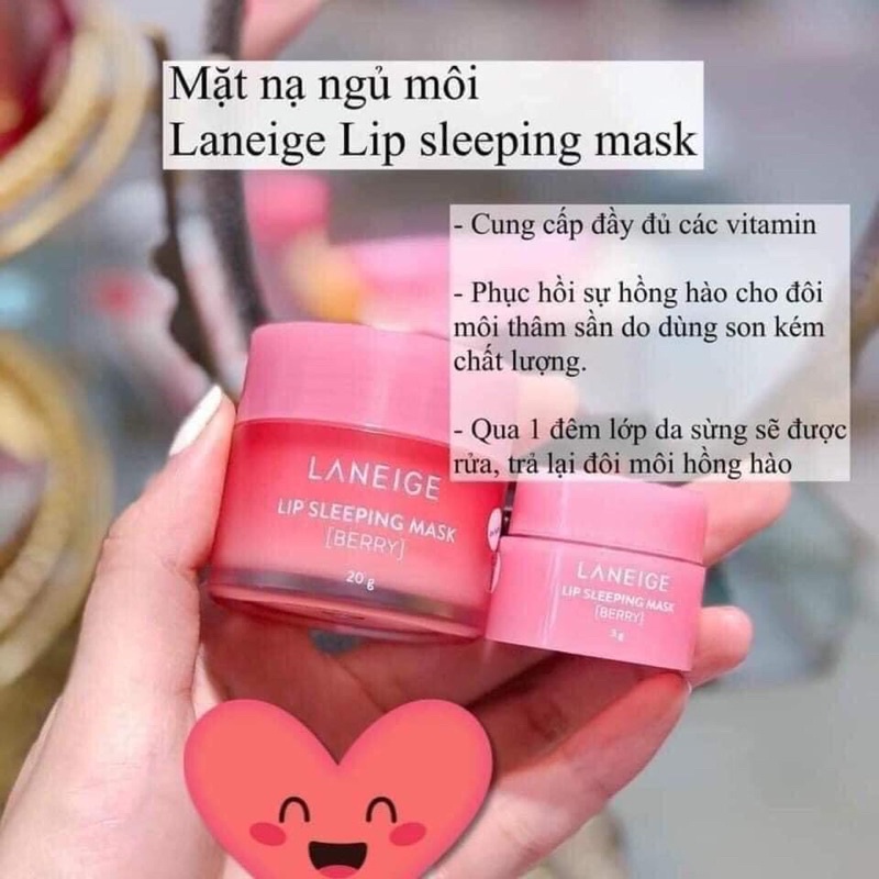 [ Hàng Chuẩn ] Mặt Nạ Ngủ Cho Môi LANEIGE LIP SLEEPING MASK 20g.3g