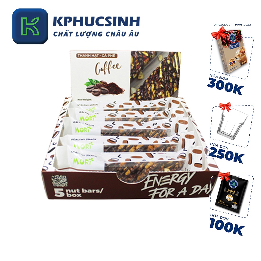 Thanh hạt chùm ngây moringa vị cà phê 35g KPHUCSINH - Hàng Chính Hãng