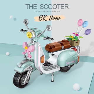 Đồ chơi lắp ghép khối xây dựng, xe mô hình Scooter hãng LOZ
