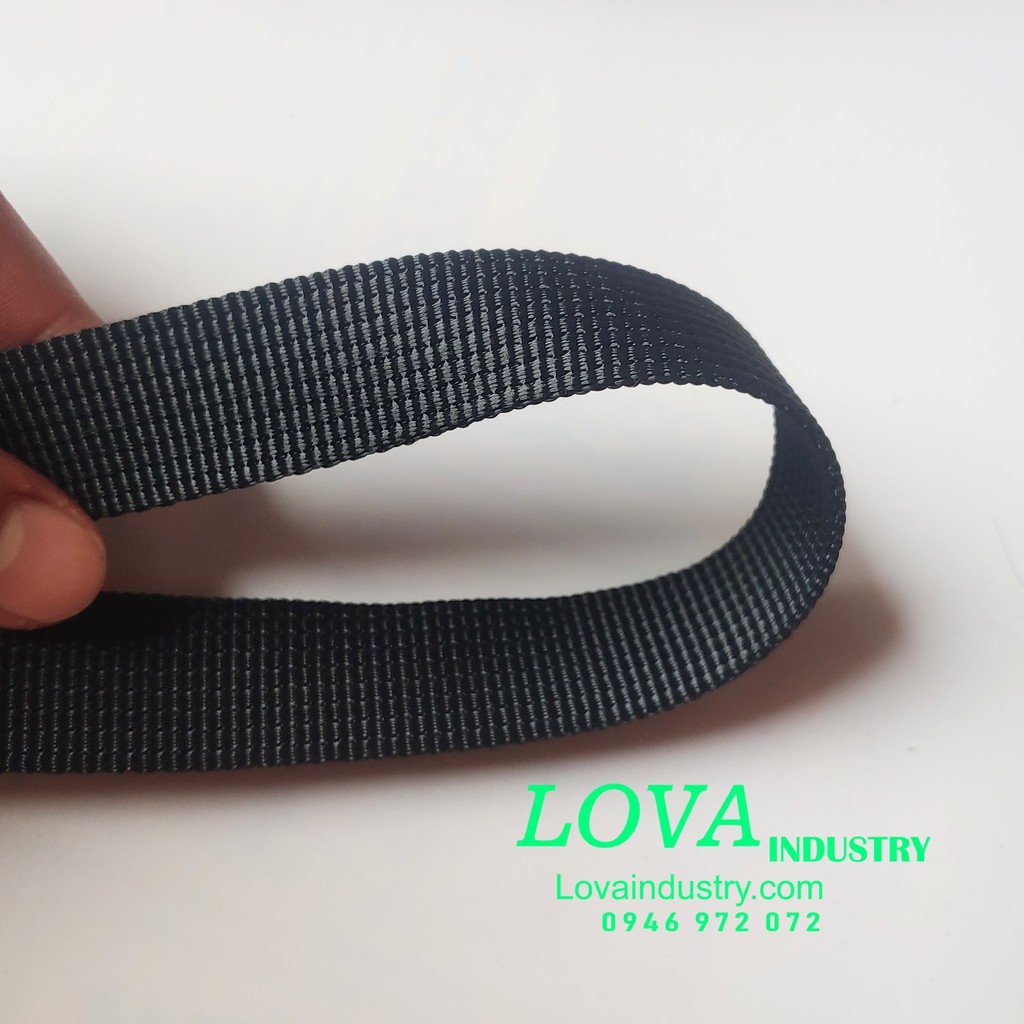 Cuộn dây đai vải dù bản 25mm màu đen Polyester cường lực, Cuôn dây 20 mét 30 mét 50 mét 100 mét buộc hàng - [ Hàng Tại X