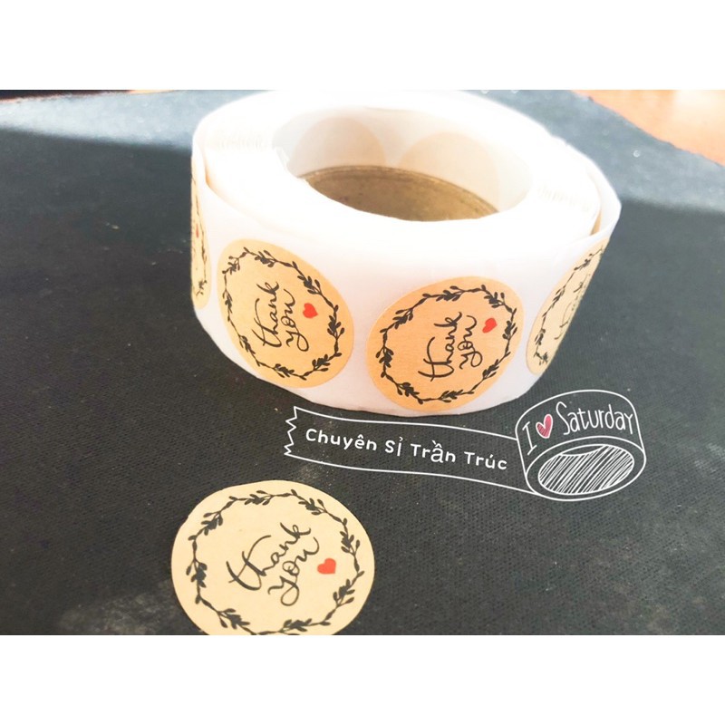 [22 MẪU] Cuộn tem thank you 2.5cm (500 tem)