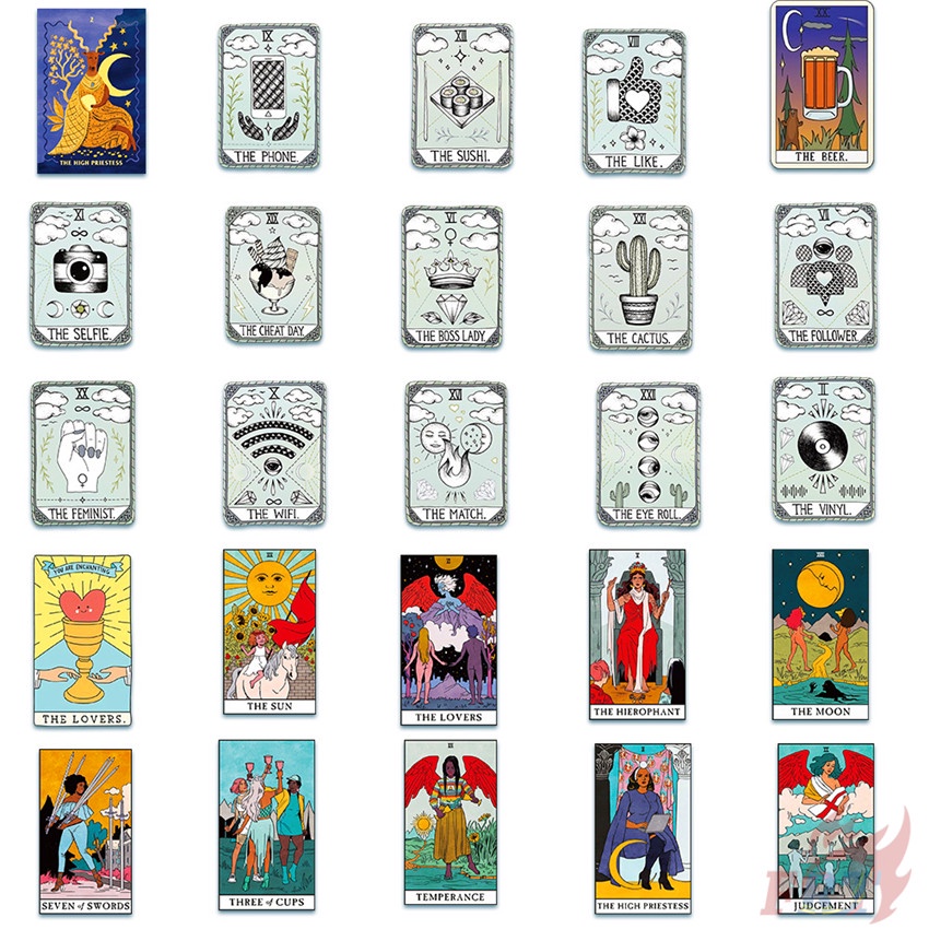 110 Cái / Bộ❉ Định mệnh. Bộ Bài Tarot Đẹp Mắt Cao Cấp ❉ Sticker Chống Thấm Nước Thời Trang Trang Trí Vali Laptop Ván Trượt