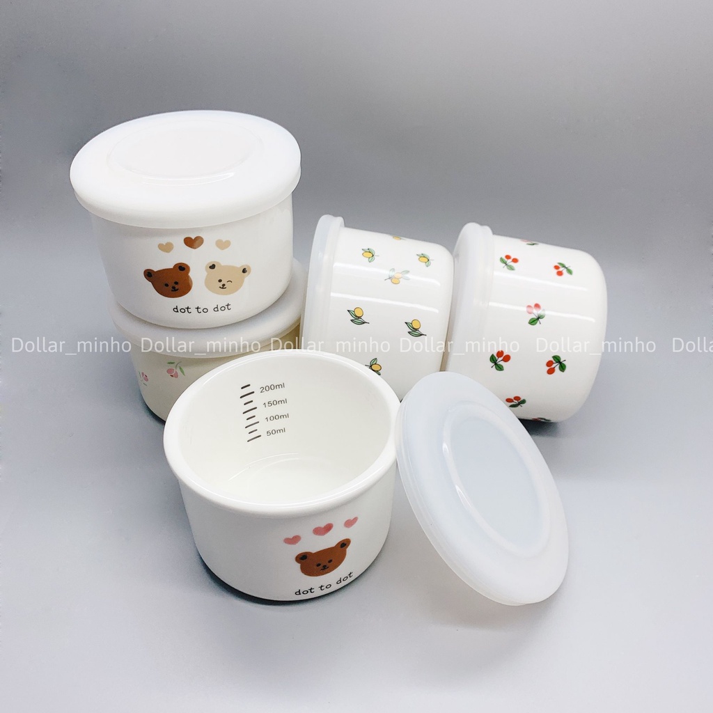 Hũ sứ đựng đồ ăn dặm cho bé phong cách Hàn Quốc