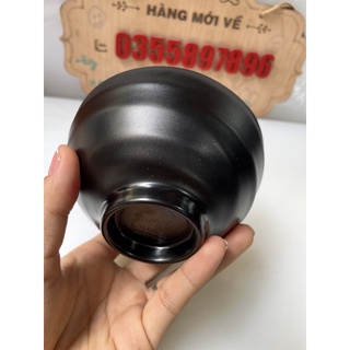 Bát ăn cơm đen nhám 11cm Melamine