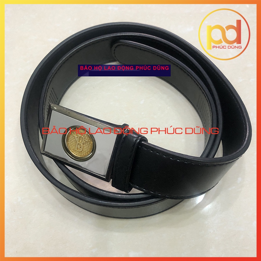 Thắt lưng nam bảo vệ màu đen da thật 100% giá rẻ khoá nút bấm tiện lợi siêu bền sang trọng chuyên nghiệp
