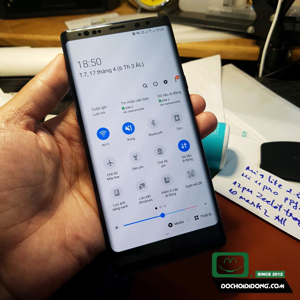 Miếng dán PPF Samsung Note 9 trong, nhám, đổi màu cao cấp