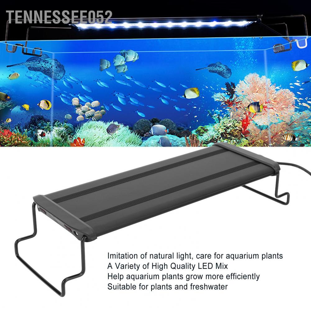 Tennessee052 Fish Tank Light 30LED Full Spectrum 12W Adjustable Planted Aquarium Lamp for Landscape Freshwater US Plug 100‑240V