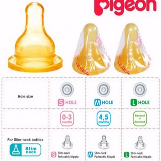 Núm ty Pigeon cao su (cổ hẹp) chính hãng