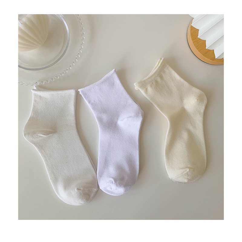 Vớ Cotton Mỏng Cuộn Tròn Màu Sắc Ngọt Ngào Thời Trang Xuân Hè