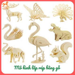 Đồ chơi Mô hình lắp ráp bằng gỗ xếp hình 3D cho bé