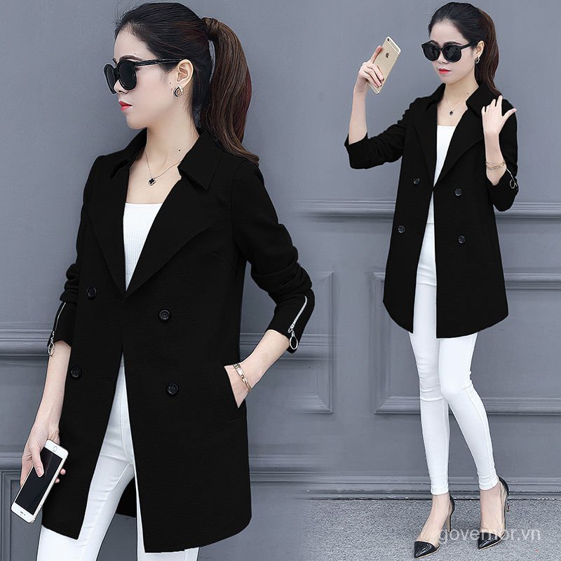 Trench Coat Womens Long2021Spring New Korean Style Women's Clothing All-Matching Fashion Loose and Slimming Coat for Women Spring and Autumn