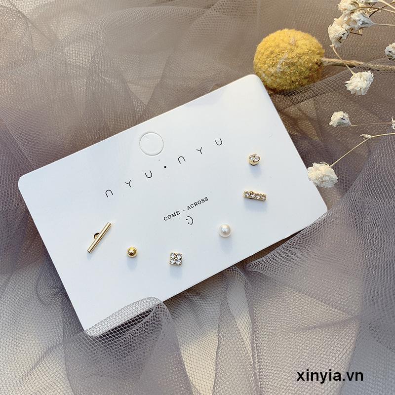 【xinyia.vn】Đôi Khuyên Tai Kết Hợp Một Tuần Đơn Giản Cá Tính Cho Nữ Sinh