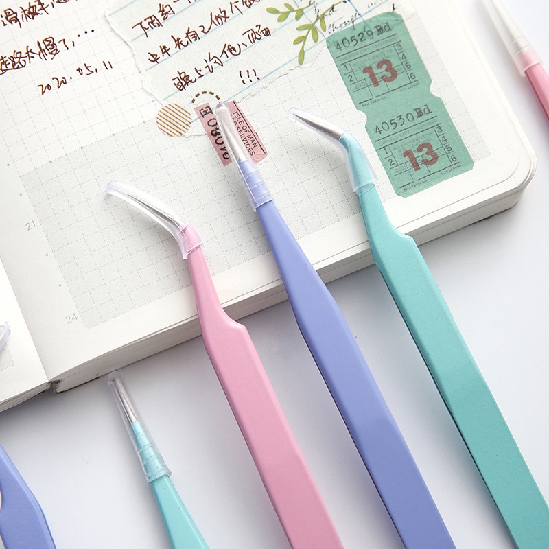 Enjoymore Nhíp Gắp Sticker Màu Macaron Gắp Lông Mi Linh Kiện Lông Yến Đá Nail Hình Dán Pastel Sổ Bullet Tweezer Gấp