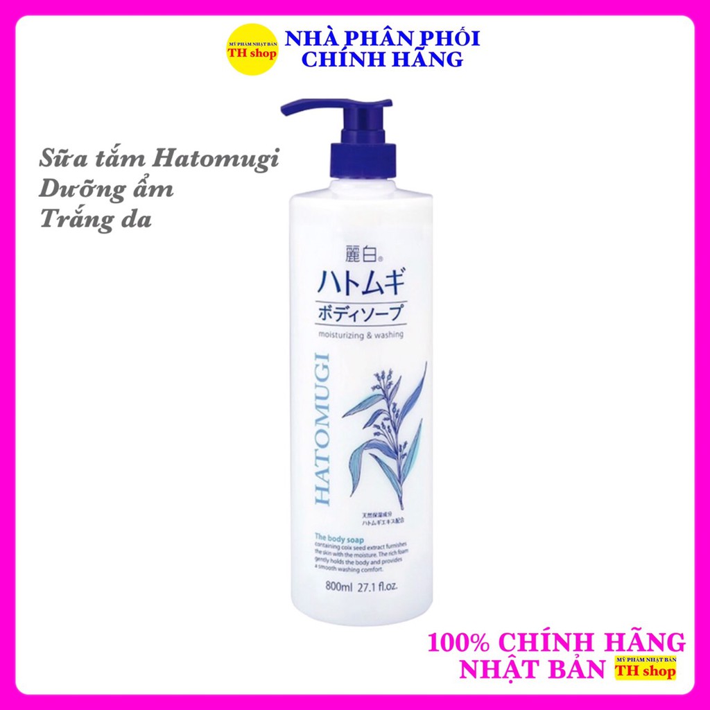 Sữa Tắm Hatomugi  Nhật Bản 800ml dưỡng trắng dưỡng ẩm lành tính cho mọi loại da