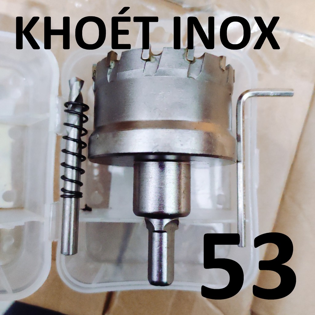 Mũi khoét inox 53 , sắt đầu hợp kim công nghệ Đức Loại 1, mũi khoét kim loại 53mm