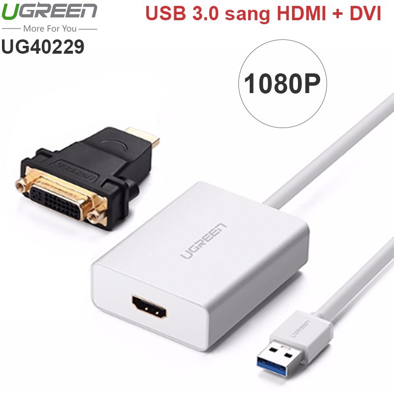 [Mã ELHACE giảm 4% đơn 300K] Cáp chuyển USB 3.0 to HDMI Cao cấp Ugreen 40229 Chính Hãng