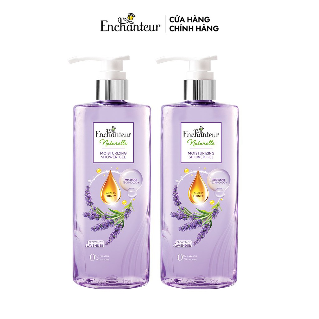 Bộ 2 Sữa tắm dưỡng da Enchanteur Naturelle hương hoa Lavender 510gr/Chai
